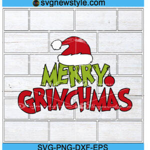 Merry Grinchmas svg, Holiday funny Grinch Svg, Png, Dxf, Silhouette Art