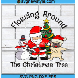 Snowman Santa Claus And Pug Dabbing Svg, Png, Dxf, Eps Cricut File