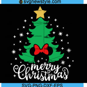 Disney Christmas Svg, Minnie Head Tree Svg, Png, Dxf, Eps Cricut File Silhouette Art