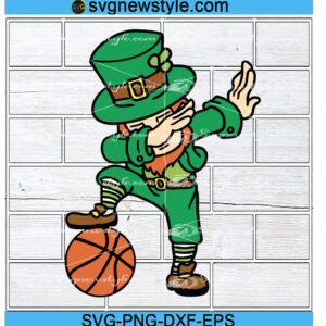 Leprechaun Dabbing Basketball svg, Funny Leprechaun Basketball SVG, Cute St. Patrick's Day Design