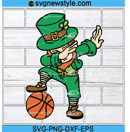 Leprechaun Dabbing Basketball svg