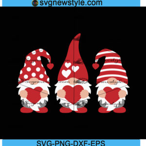 Three Gnomes Hearts Svg