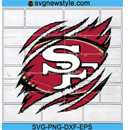 San Francisco 49ers Ripped Claw svg