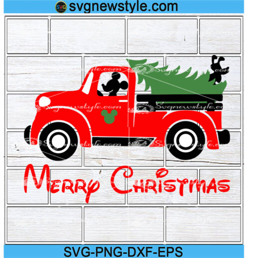 Mickey Truck Merry Christmas Svg