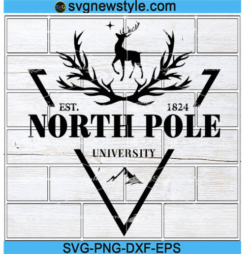 North Pole University Christmas Svg