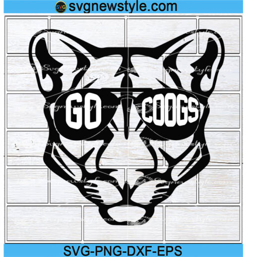 Cougars Mascot with Sunglasses Svg