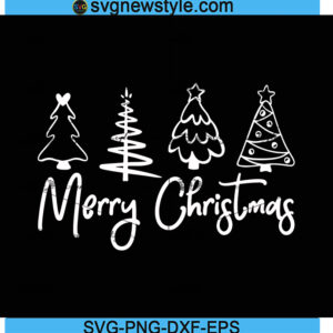 Merry Christmas Trees Svg