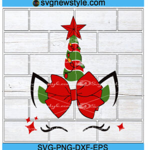 Unicorn christmas tree Svg, Png, Dxf, Eps Cricut File Silhouette Art