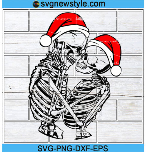 Kissing Skeleton Christmas Svg