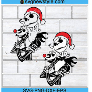 Jack And Sally Christmas Svg Silhouette, Nightmare before Svg, Png, Dxf, Eps Cricut File