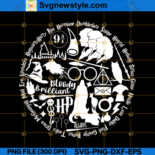 HP Wizard World Movie Collage SVG