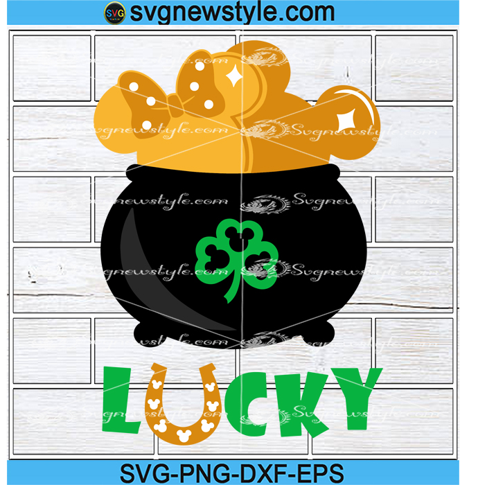 Mouse Pot Of Gold Svg, 2022 St Patrick's Day Lucky Svg, Png, Dxf, Eps ...