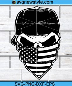 Skull svg, Kerchief svg, American flag Svg, Png, Dxf, Eps Cricut File Silhouette Art