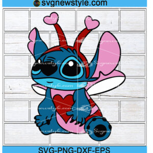 Stitch Love Bug Svg, Valentines Svg, Love Svg, Png, Dxf, Eps Cricut File Silhouette Art