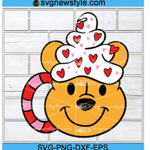 pooh valentines day mug svg