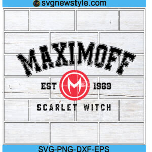 Maximoff est 1989 svg, Wanda Maximoff svg, Png, Dxf, Eps Digital Download