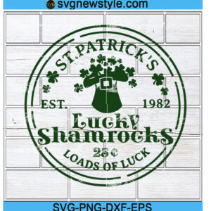 St Patricks Lucky Shamrocks Svg, Lucky Clover Svg, Loads Of Luck Svg, Png, Dxf, Eps