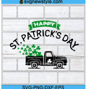 St Patrick's Truck svg, Happy St Patrick's Day svg, Shamrock svg, Saint Patricks Day Svg, Png, Dxf, Eps