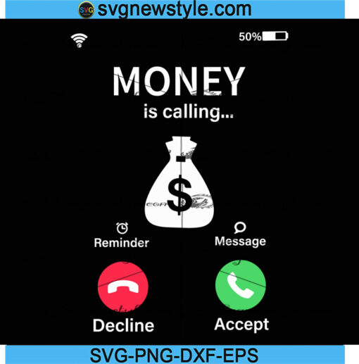 Incoming Call Money SVG, Call Screen Svg, Phone Calling Svg, Png, Dxf, Eps