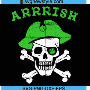 Pirate svg, Skeleton Svg, St. Patrick's Day svg, Shamrock Svg, Png, Dxf, Eps
