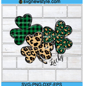 Leopard Shamrock Svg, St Patricks Day Svg, Patricks Shamrock Svg, Png, Dxf, Eps