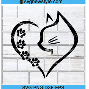 Cat In Heart SVG