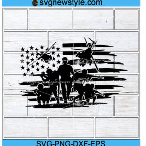 US Soldier SVG File, Military Soldiers with Flag Svg, Png, Digital Download