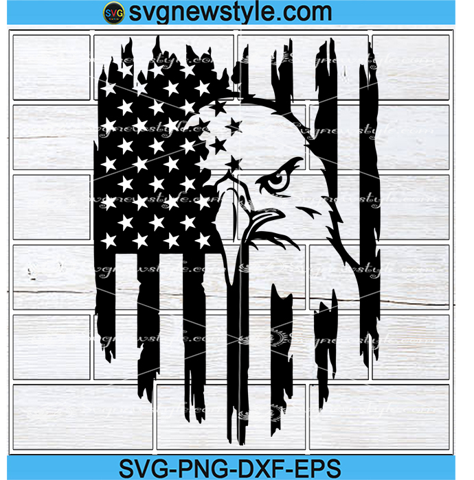 Patriotic Eagle Svg, Eagle Through Flag Svg, American Flag Svg, Eagle ...