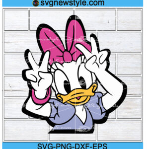 Daisy Duck Peace SVG, Cute Daisy Duck svg, Png, Dxf, Eps Digital Download