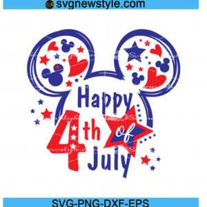Mouse Happy 4th of July Svg