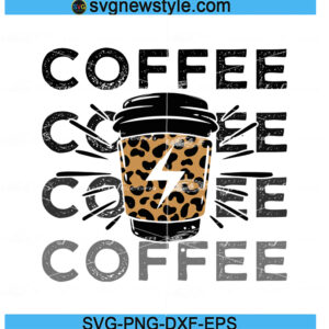 Coffee Cup Leopard Print Rock Love svg