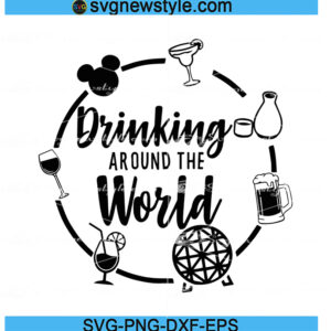 Drinking Around The World svg, Drinking Around Svg, Png, Dxf, Digital Download