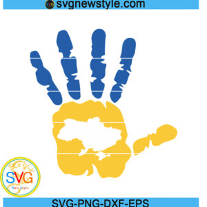 Pray for Ukraine Hand Print SVG, Map of Ukraine SVG, Png, Dxf, Digital Download