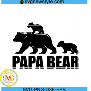 Papa Bear Funny Fathers Day Svg