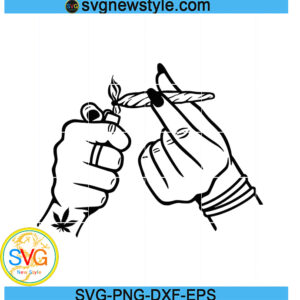Hands Lighting Joint Svg, Smoking Cannabis Svg, Png, Dxf, Eps Digital Download