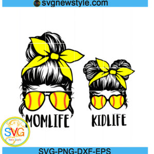 Mom Life Kid Life Softball Svg