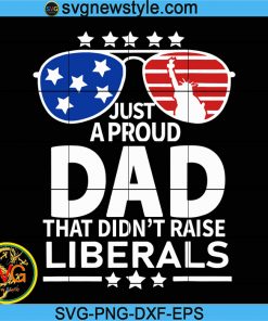 Just A Proud Dad That Didnt Raise Liberals Svg, American Flag Svg, Sunglasses Fathers Day Svg, Png, Dxf, Eps