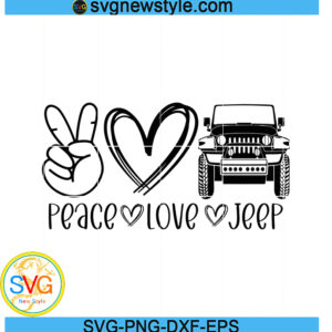 Peace Love Jeep Svg, Jeep Lover Svg, Png, Dxf, Eps Digital Download