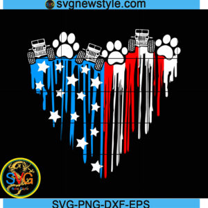 Dripping American Flag Heart Jeep Paws svg, Jeep life svg, Png, Dxf, Digital Download