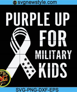 Purple Up For Military Kids Svg, Purple Ribbon Svg, American Flag Svg, Military Child Svg, Png, Dxf, Eps