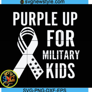 Purple Up For Military Kids Svg, Purple Ribbon Svg, Png, Dxf, Digital Download