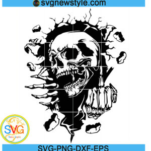 Skull In The Wall SVG