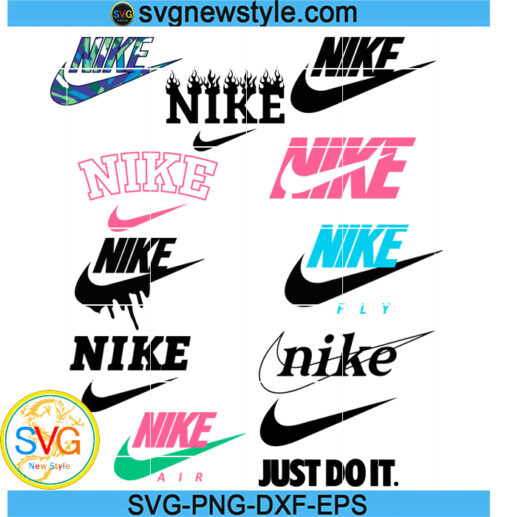 Nike Logo Svg Bundle, Sports Brand Logo SVG, Sport Svg, NIKE Svg, Logo ...