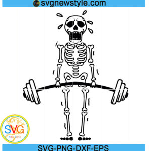 Skeleton Deadlift Svg, Skeleton Gym Svg, Png, Dxf, Eps Digital Download