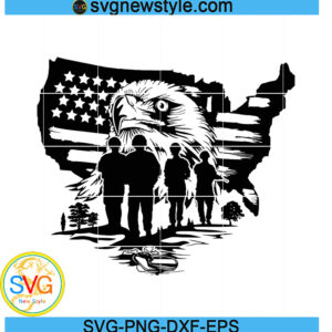 US Patriotic Eagle Soldier svg, American Eagle Svg, Png, Dxf, Digital Download