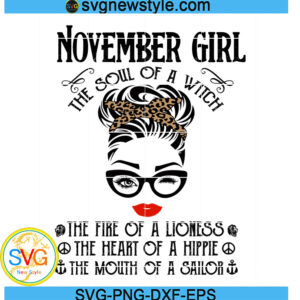 November Girl The Soul Of A Witch Svg, Png, Dxf, Eps Digital Download