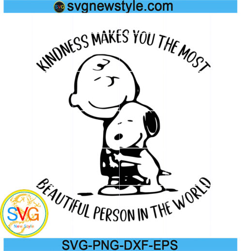 Charlie Brown Svg, With Kindness Beautiful Svg, Snoopy dog Svg, Png, Dxf, Eps