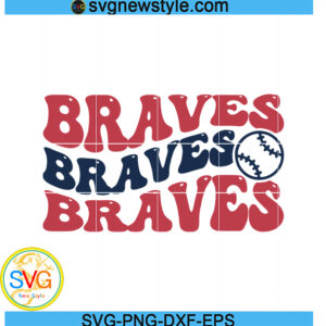 Braves SVG, Wavy Letters Svg, Png, Dxf, Eps Cricut File Silhouette Art