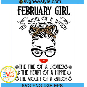 February Girl The Soul Of A Witch Svg, Png, Dxf, Eps Digital Download