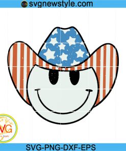 Fourth of July svg, Smile Cowboy Svg, American Smiley Face Svg, 4th of July Svg, Png, Dxf, Eps